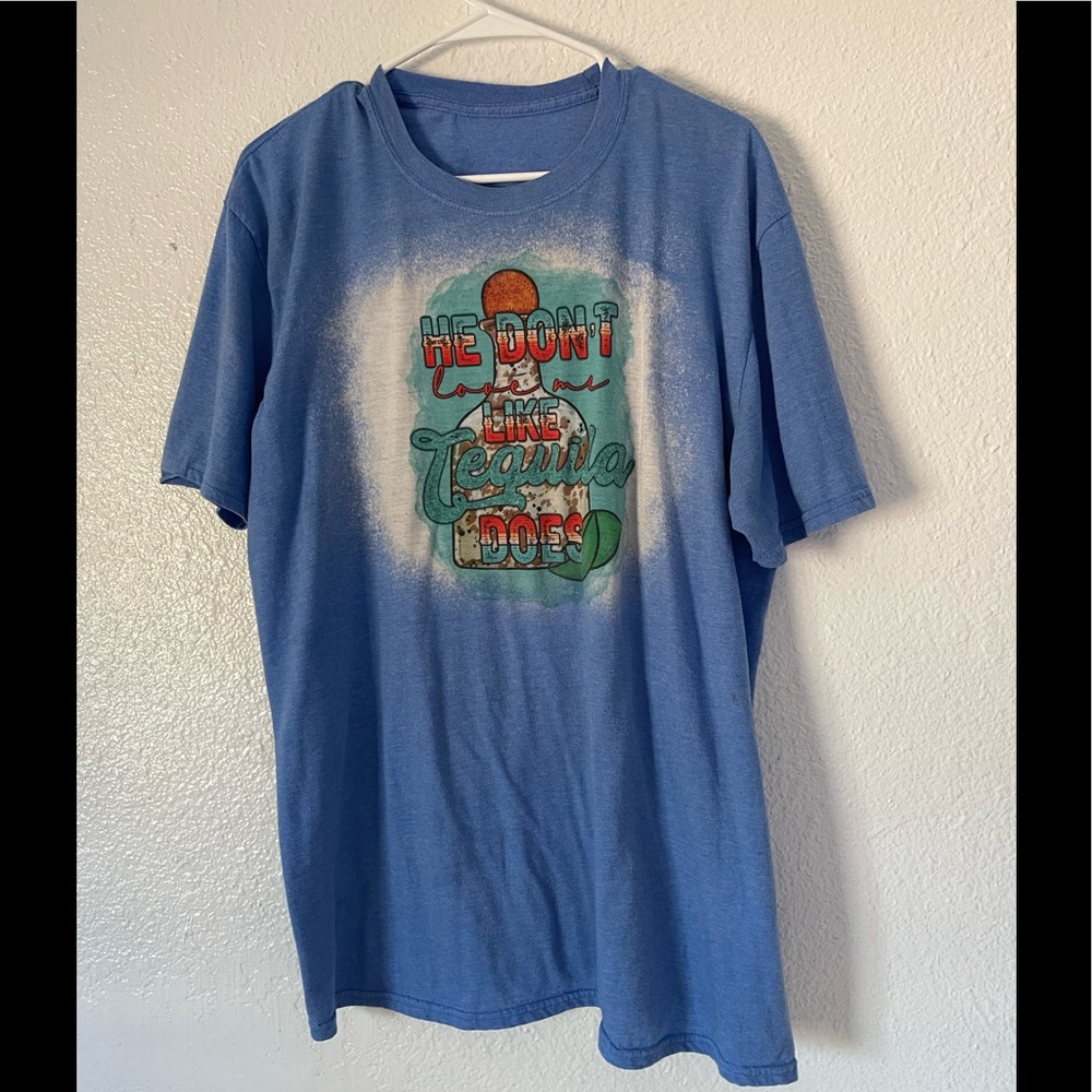 Screen Printed Womens Bleached Tee